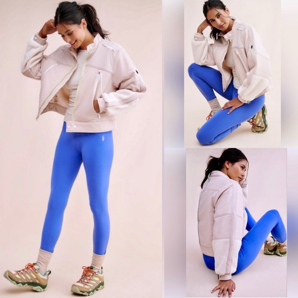 Free People Jackets & Blazers - Free People Movement On Your Mark Cream Moto Jacket